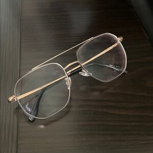 Gold Aviator Style Square Frame Glasses